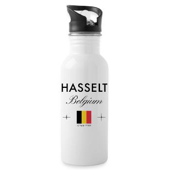 Hasselt Belgique Coordonnées Souvenir de voyage - Gourde avec paille intégrée - blanc - Droite