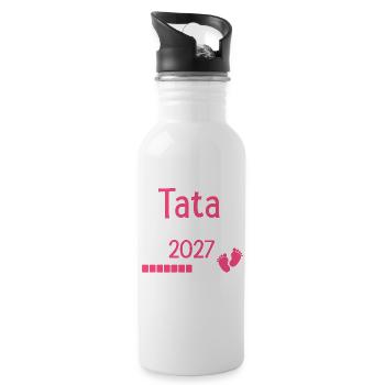 Tata en 2027 cadeau future Tante humour - Gourde avec paille intégrée - blanc - Droite