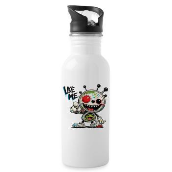 Like Me - Trinkflasche mit integriertem Trinkhalm - Weiß - Rechts