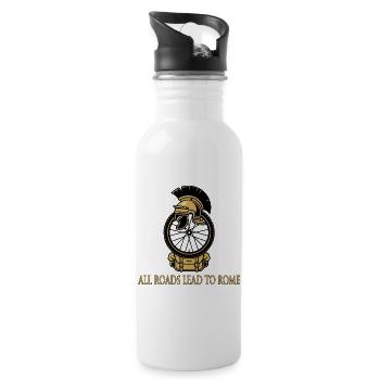 Alle Wege führen nach Rom Radsport-T-Shirt - Trinkflasche mit integriertem Trinkhalm - Weiß - Rechts