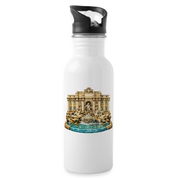 Trevi-Brunnen - Trinkflasche mit integriertem Trinkhalm - Weiß - Rechts