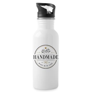 Handmade - Water bottle with straw - white - Right