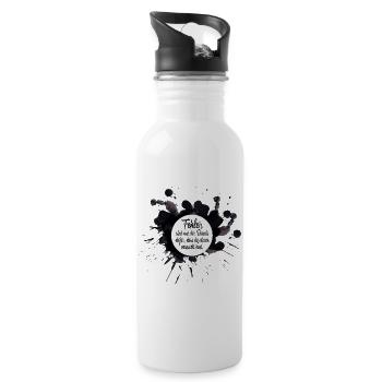 Fehler sind nur der Beweis – Lustiges Statement - Trinkflasche mit integriertem Trinkhalm - Weiß - Rechts