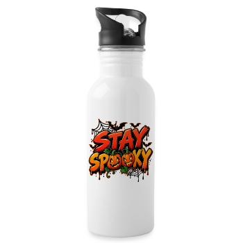 Gruselig Halloween Party Stay Spooky Kürbis Spinne - Trinkflasche mit integriertem Trinkhalm - Weiß - Rechts