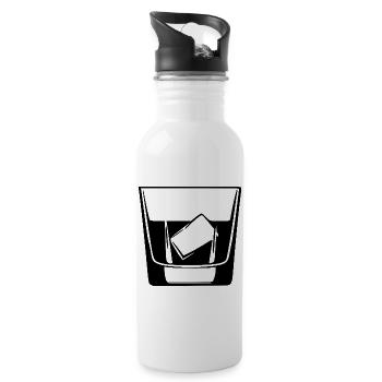 Whiskey Glas Geschenk Barkeeper Kellner  - Trinkflasche mit integriertem Trinkhalm - Weiß - Rechts
