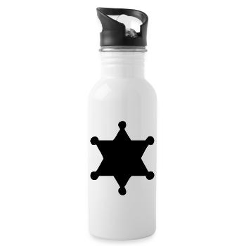 scheriff - Trinkflasche mit integriertem Trinkhalm - Weiß - Rechts