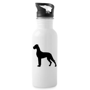Dogue allemand - Gourde avec paille intégrée - blanc - Droite