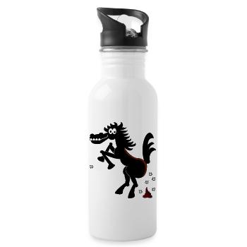 Wild horse 'n flies (ddp) - Water bottle with straw - white - Right