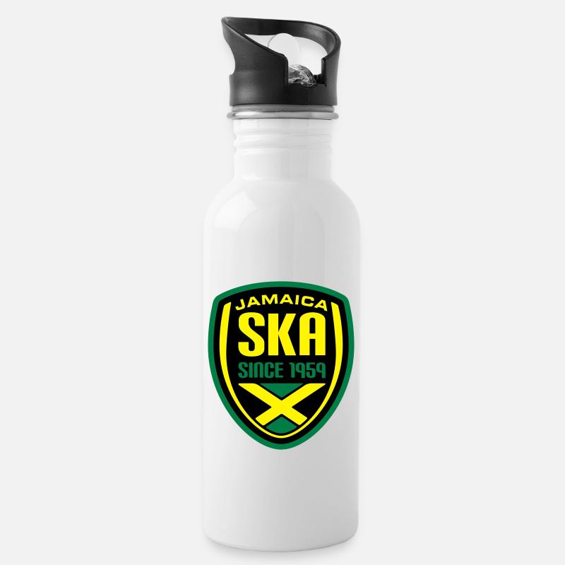 Ska Wappen_2 - Gourde avec paille intégrée - blanc
