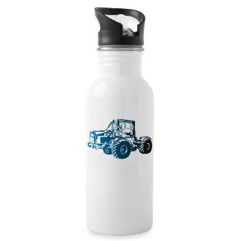 Kirovets K700 Traktor K70 - Trinkflasche mit integriertem Trinkhalm - Weiß - Rechts