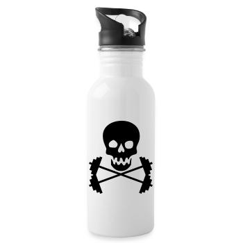 body building - Water bottle with straw - white - Right