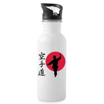Karate Gangaku - Trinkflasche mit integriertem Trinkhalm - Weiß - Rechts