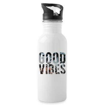 Good vibes - Gourde avec paille intégrée - blanc - Droite