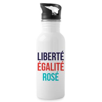 Liberté égalité rosé - Gourde avec paille intégrée - blanc - Droite