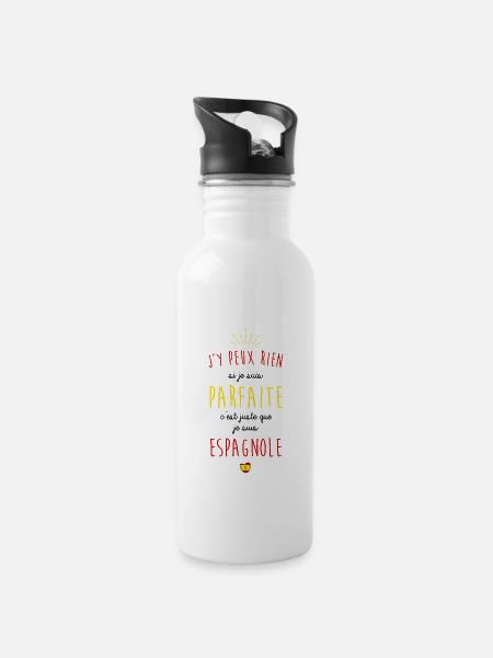 Je suis espagnole - Gourde avec paille intégrée - blanc