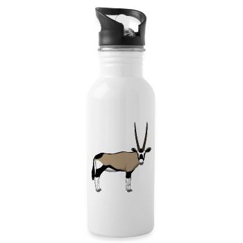 Devant de la tête Oryx - Gourde avec paille intégrée - blanc - Droite