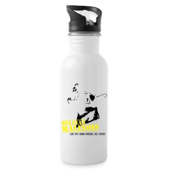 Malinois - Trinkflasche mit integriertem Trinkhalm - Weiß - Rechts