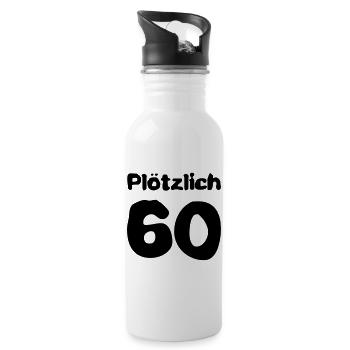 Plötzlich 60 Jahre - Trinkflasche mit integriertem Trinkhalm - Weiß - Rechts