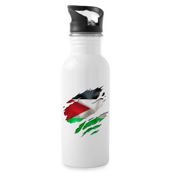 liberté palestinien - Gourde avec paille intégrée - blanc - Droite