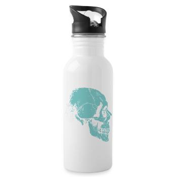 Skeleton skull of bones - Water bottle with straw - white - Right