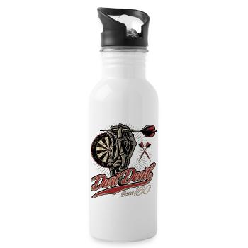 Dart Shirt the Dart-Devil - Score 180 - triple 20 - Trinkflasche mit integriertem Trinkhalm - Weiß - Rechts