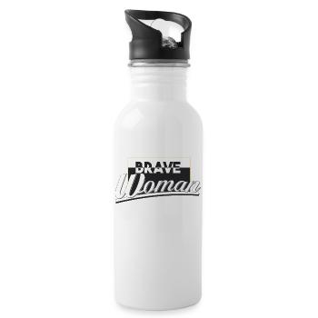 brave woman - Water bottle with straw - white - Right