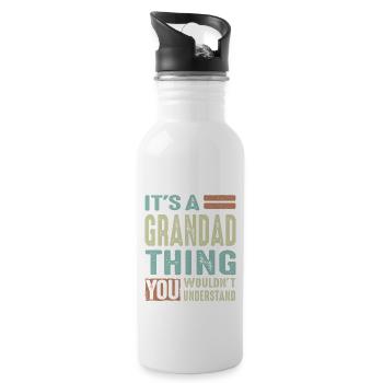 Grandad Thing - Water bottle with straw - white - Right