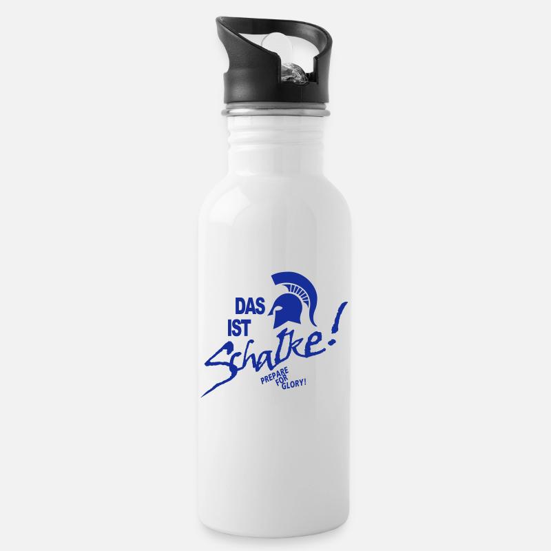 Das ist Schalke - Trinkflasche mit integriertem Trinkhalm - Weiß
