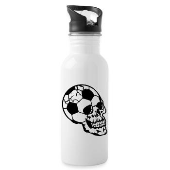 death head football ball head dead skul - Water bottle with straw - white - Right