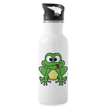 grenouille - Gourde avec paille intégrée - blanc - Droite