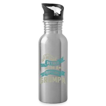 Professional Grumpa - Water bottle with straw - silver - Right
