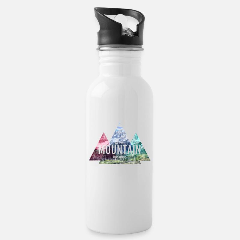 Klettern Natur Berge Bergsteiger Spruch Geschenk - Trinkflasche mit integriertem Trinkhalm - Weiß