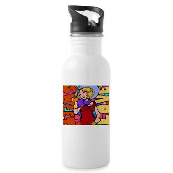 Hello Sunshine - Pop colors - Trinkflasche mit integriertem Trinkhalm - Weiß - Rechts