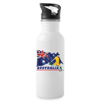 Australia Football Gift Fan World Championship - Water bottle with straw - white - Right