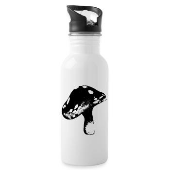Flying - Mushroom Nature Logo Design - Water bottle with straw - white - Right
