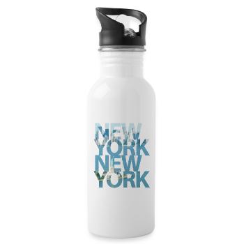 New York, New York - Water bottle with straw - white - Right