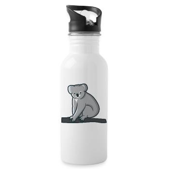 Koala sitzt auf einem Baum in Australien - Trinkflasche mit integriertem Trinkhalm - Weiß - Rechts