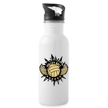 volleyball ball logo go assos tampon1 - Water bottle with straw - white - Right
