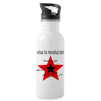 viva la revolucion - Trinkflasche mit integriertem Trinkhalm - Weiß - Rechts