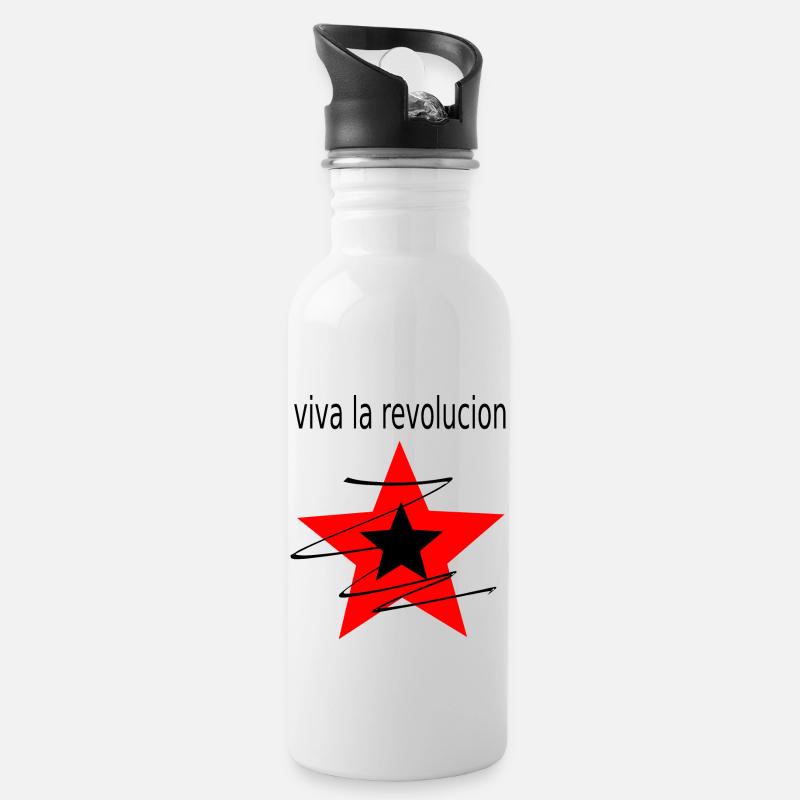 viva la revolucion - Gourde avec paille intégrée - blanc