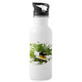 Les bourdons sont les soeurs des abeilles. - Gourde avec paille intégrée - blanc - Droite