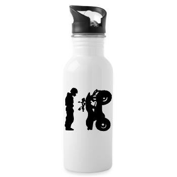 Quad - Trinkflasche mit integriertem Trinkhalm - Weiß - Rechts