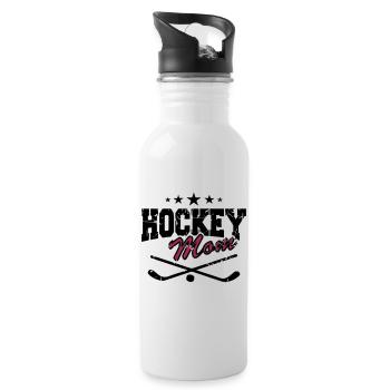 Hockey Mom - Water bottle with straw - white - Right