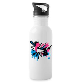 Arrows in different directions - Water bottle with straw - white - Right