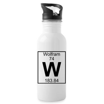 Wolfram (W) (element 74) - Water bottle with straw - white - Right