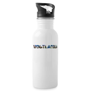 Vogtland Sachsen Urlaub - Trinkflasche mit integriertem Trinkhalm - Weiß - Rechts