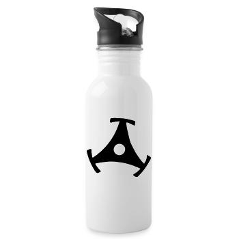 Vinyl Singlestern 45 R.P.M. Adapter Schallplatten - Trinkflasche mit integriertem Trinkhalm - Weiß - Rechts