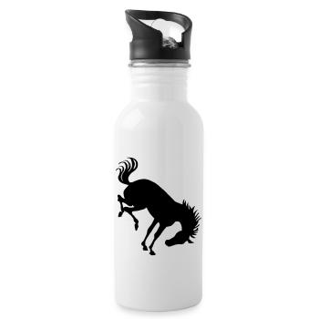 Cheval ruant - Gourde avec paille intégrée - blanc - Droite