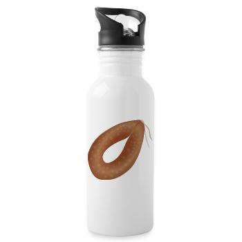 Ringwurst - Trinkflasche mit integriertem Trinkhalm - Weiß - Rechts