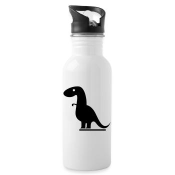 Dinosaurier - Trinkflasche mit integriertem Trinkhalm - Weiß - Rechts